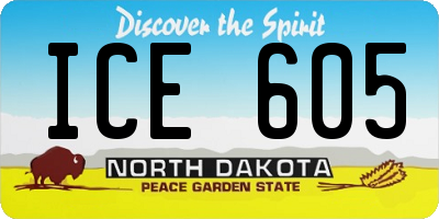 ND license plate ICE605