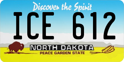 ND license plate ICE612