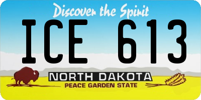 ND license plate ICE613