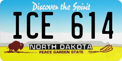 ND license plate ICE614