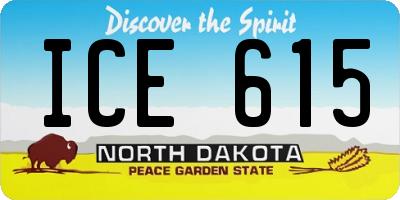 ND license plate ICE615