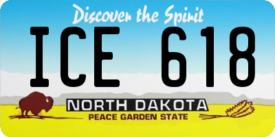 ND license plate ICE618