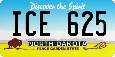 ND license plate ICE625