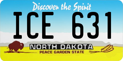 ND license plate ICE631