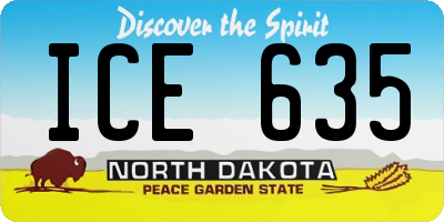 ND license plate ICE635