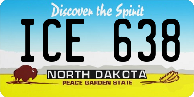 ND license plate ICE638