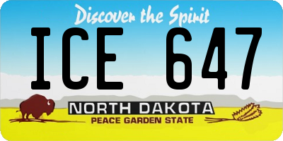 ND license plate ICE647