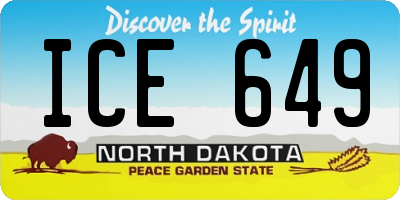 ND license plate ICE649