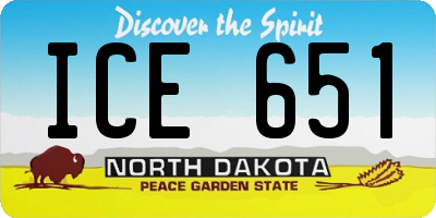 ND license plate ICE651