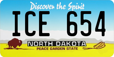 ND license plate ICE654