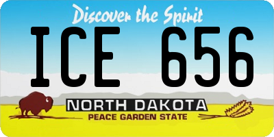 ND license plate ICE656