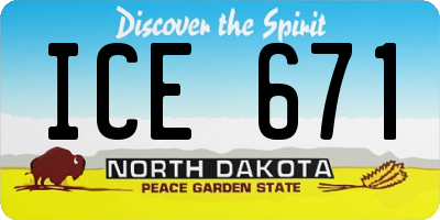 ND license plate ICE671