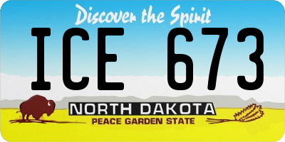 ND license plate ICE673