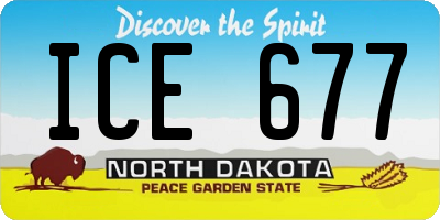 ND license plate ICE677
