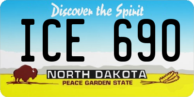 ND license plate ICE690