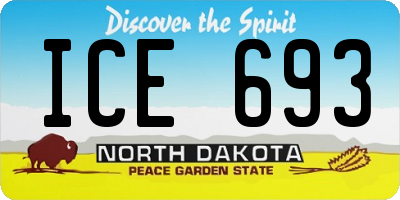 ND license plate ICE693