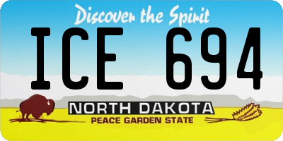 ND license plate ICE694