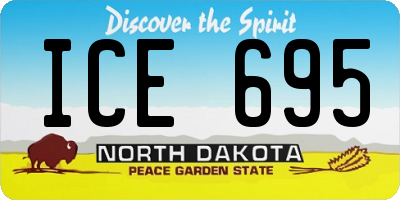 ND license plate ICE695