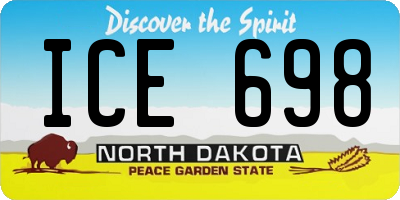 ND license plate ICE698