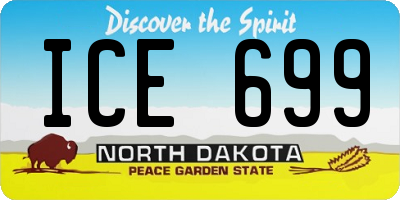 ND license plate ICE699