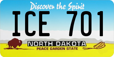ND license plate ICE701