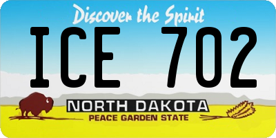 ND license plate ICE702