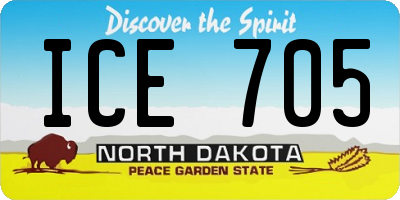 ND license plate ICE705