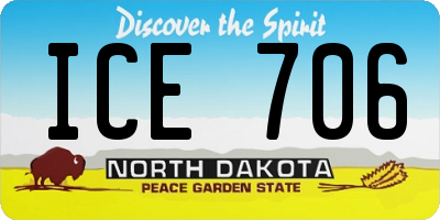 ND license plate ICE706