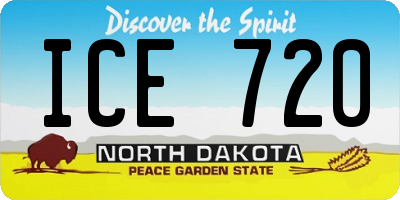 ND license plate ICE720