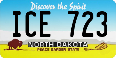 ND license plate ICE723