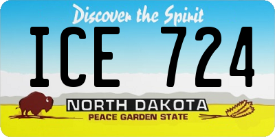 ND license plate ICE724