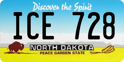 ND license plate ICE728