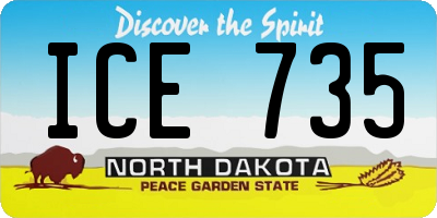 ND license plate ICE735