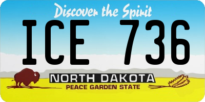 ND license plate ICE736
