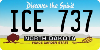 ND license plate ICE737