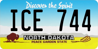 ND license plate ICE744