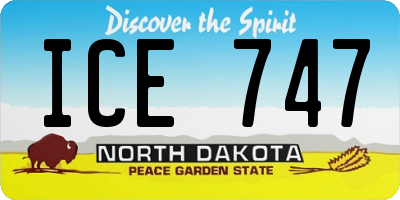 ND license plate ICE747