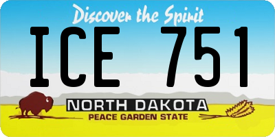 ND license plate ICE751