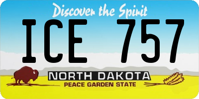 ND license plate ICE757