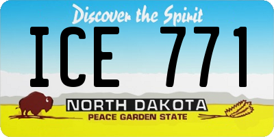 ND license plate ICE771