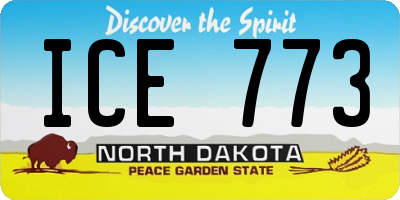 ND license plate ICE773