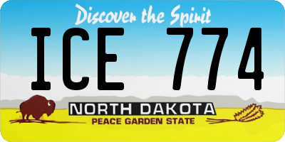 ND license plate ICE774