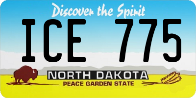 ND license plate ICE775