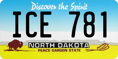 ND license plate ICE781