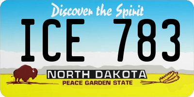 ND license plate ICE783