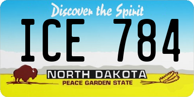 ND license plate ICE784