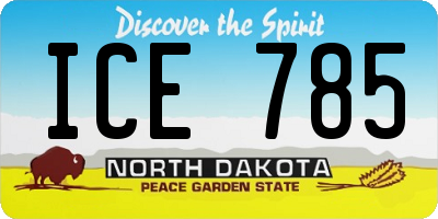 ND license plate ICE785