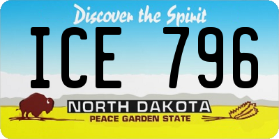 ND license plate ICE796