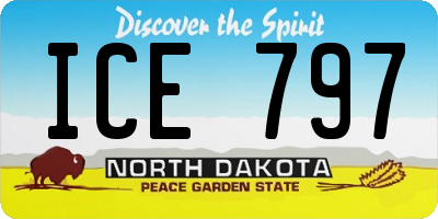 ND license plate ICE797