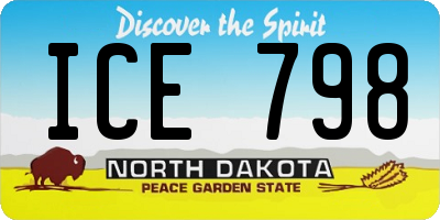 ND license plate ICE798